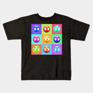 Side Eye Face Emoji | Pop Art Kids T-Shirt